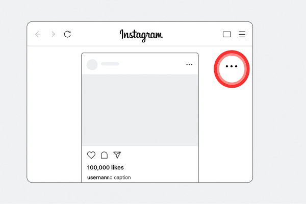 Open Instagram video and click the three-dot menu