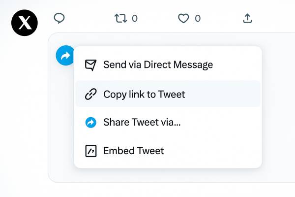 Select 'Copy link to Tweet' in the share menu